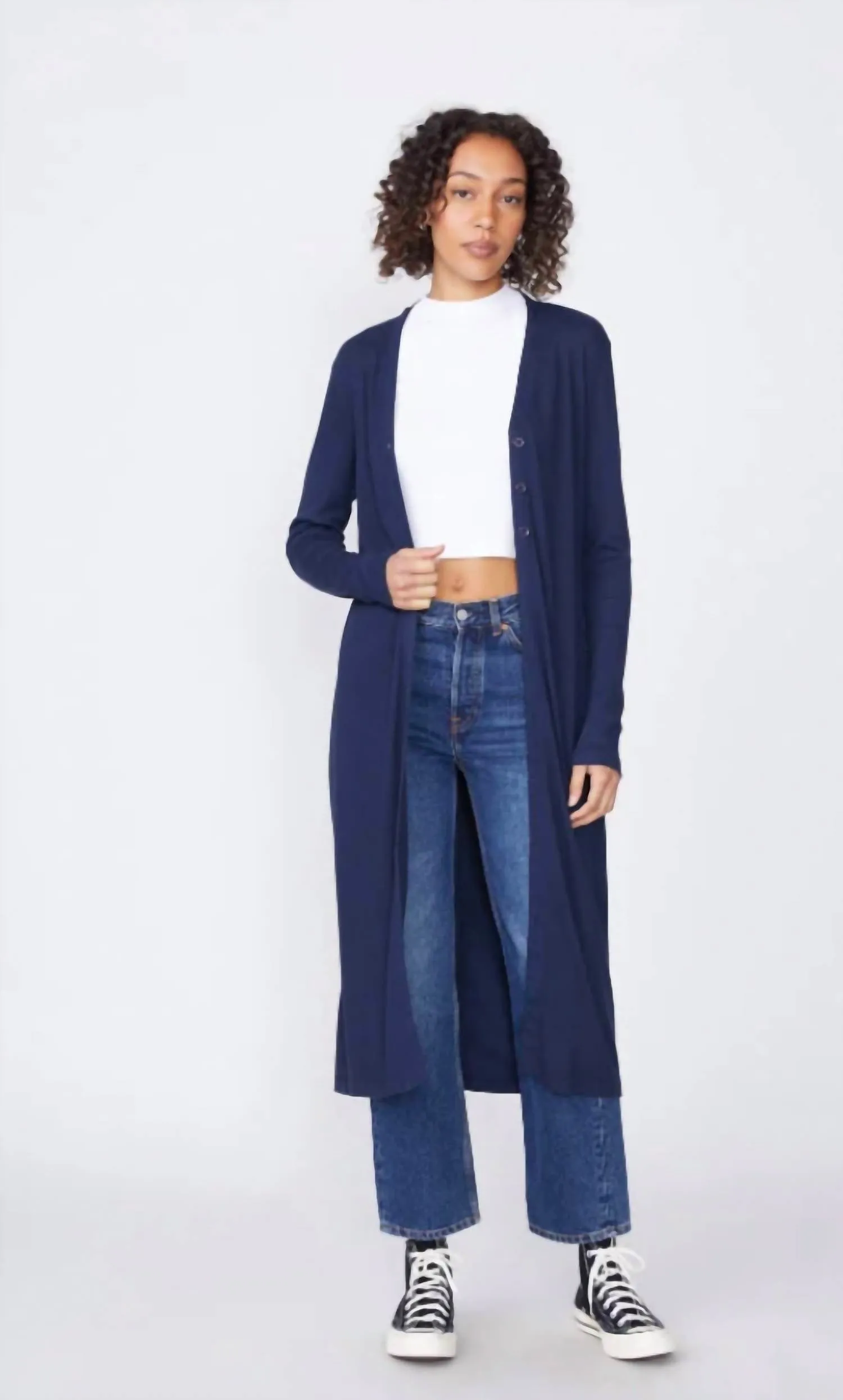 2x1 Rib Long Sleeve Layered Cardigan (NOT BLUE)