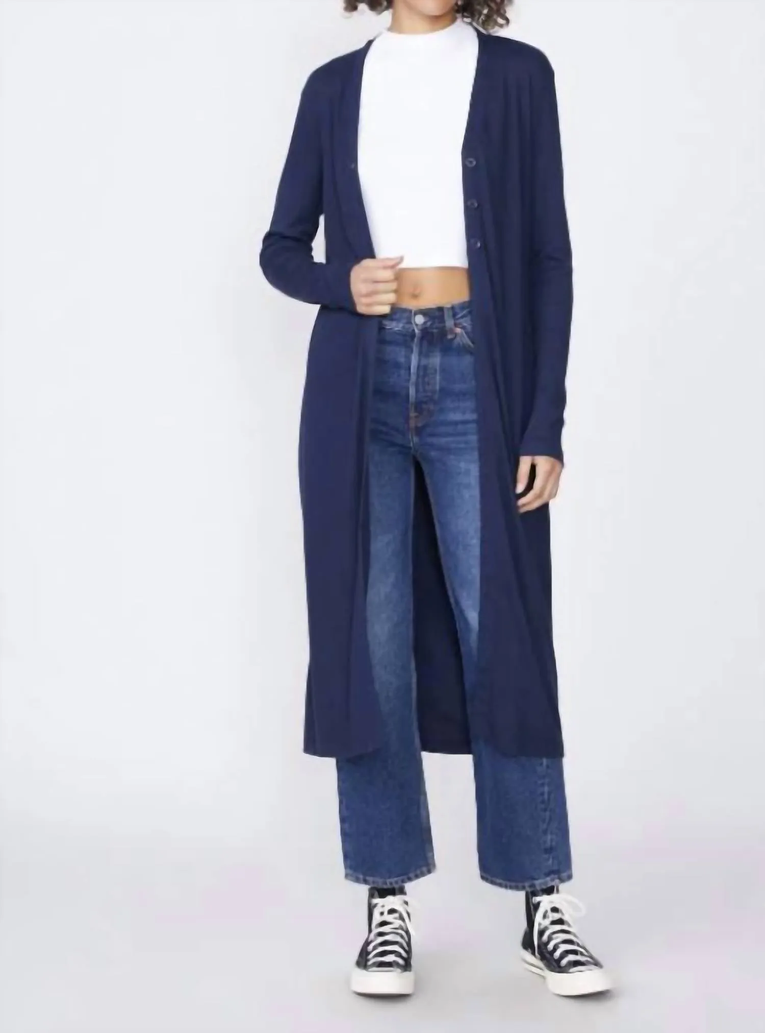 2x1 Rib Long Sleeve Layered Cardigan (NOT BLUE)