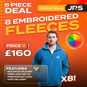 8x Embroidered Regatta Fleece Jackets Bundle Deal - Free Company Logo