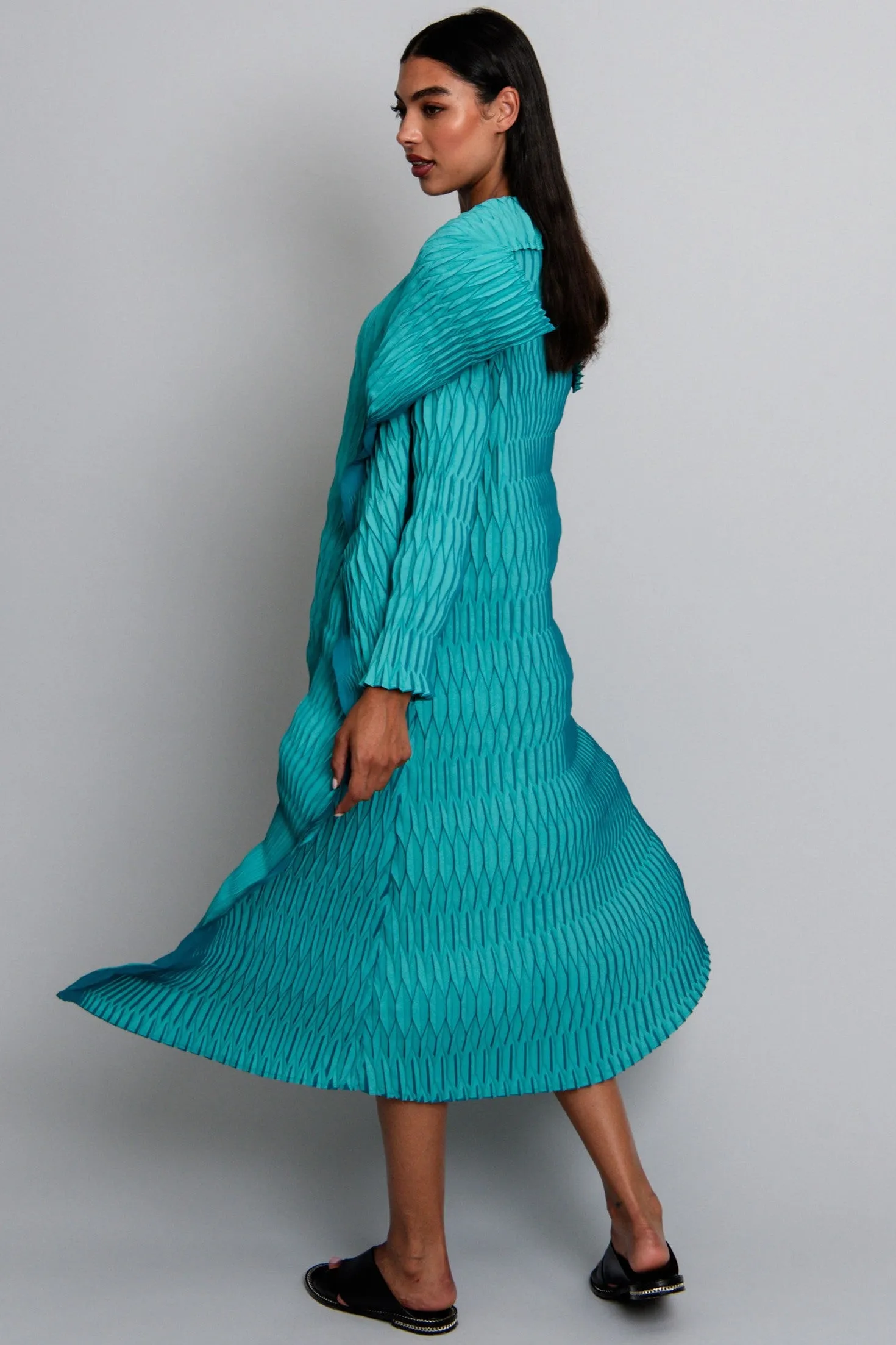 ALQUEMA Lantern Coat - Aqua Teal