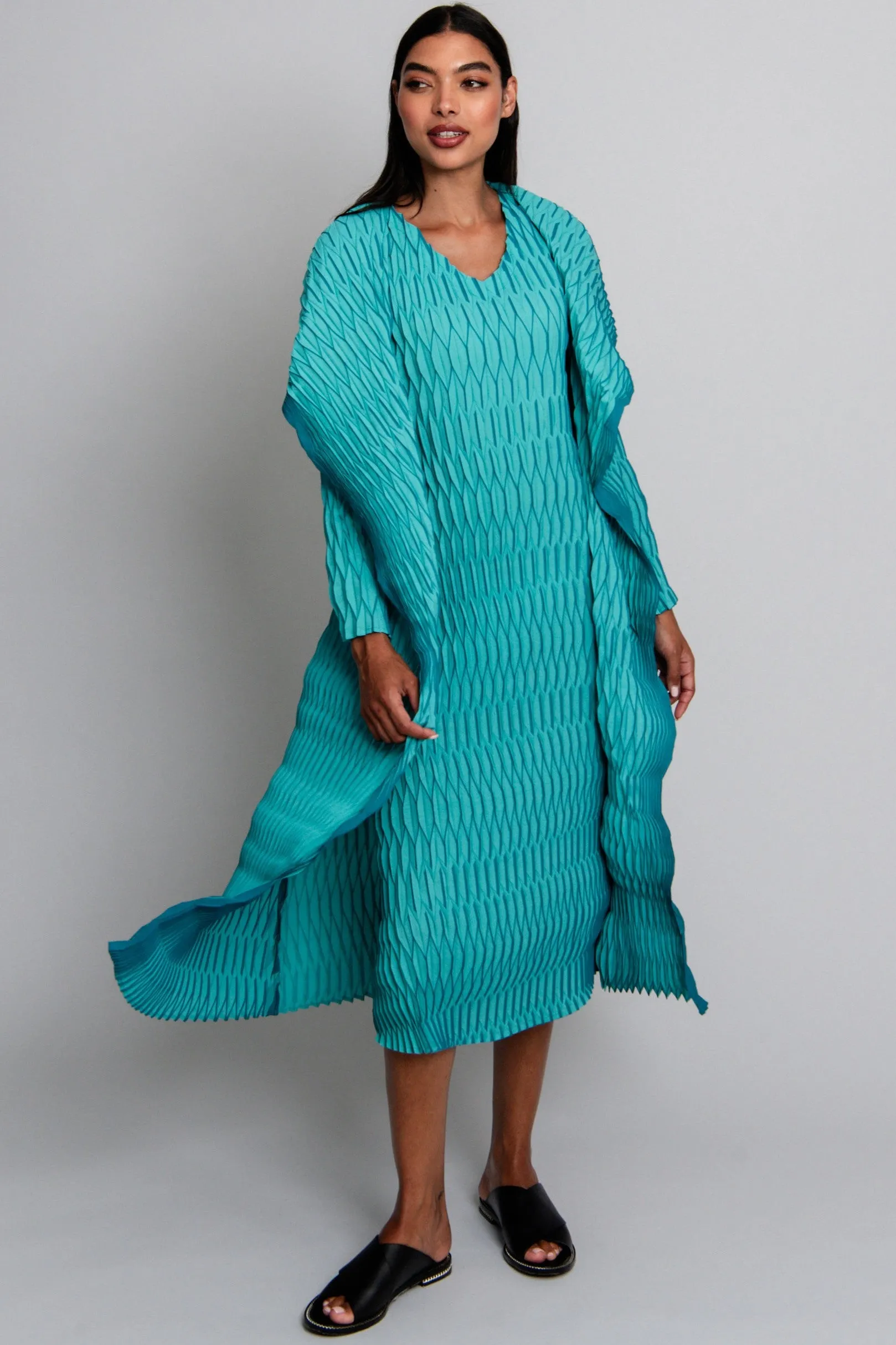 ALQUEMA Lantern Coat - Aqua Teal