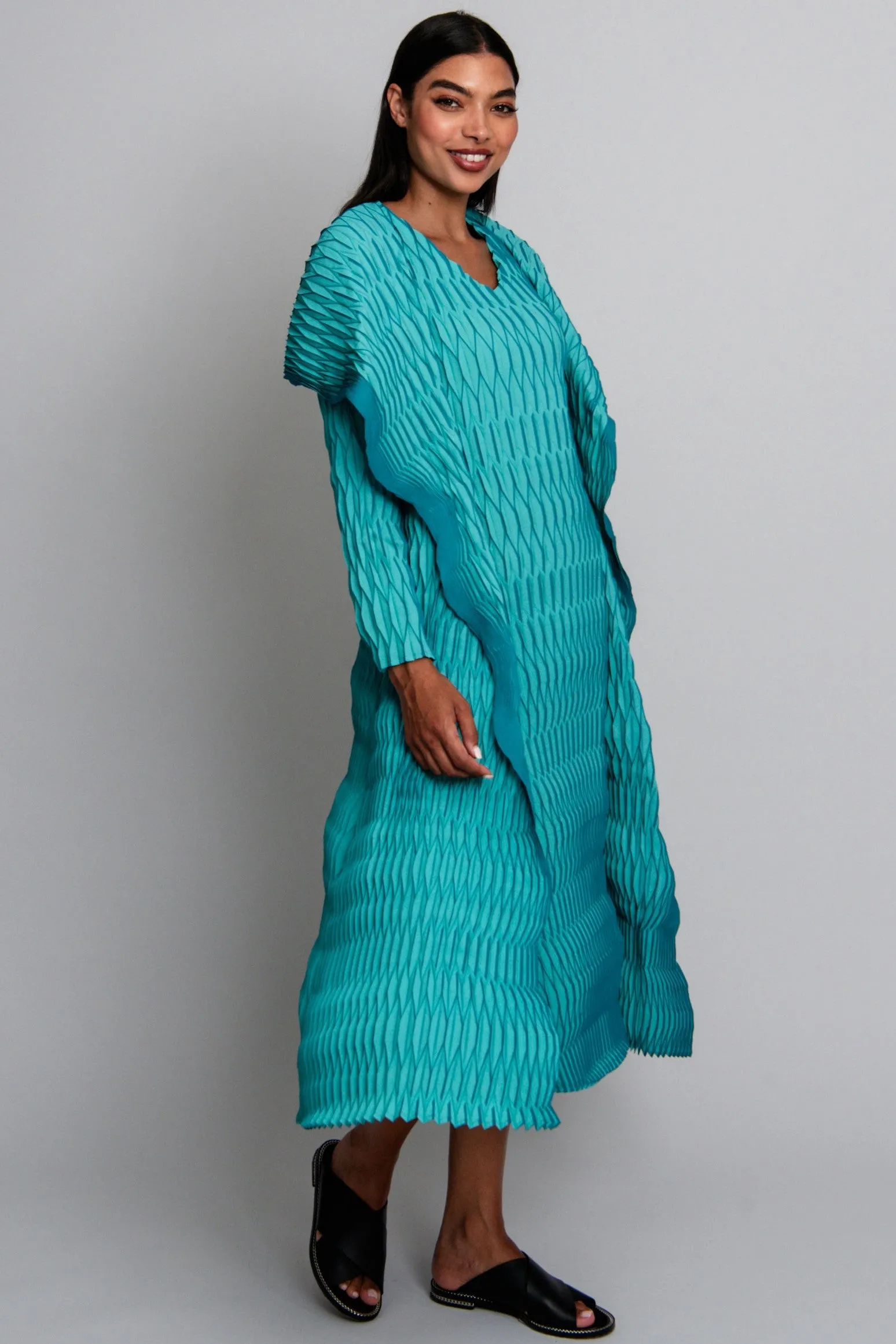 ALQUEMA Lantern Coat - Aqua Teal