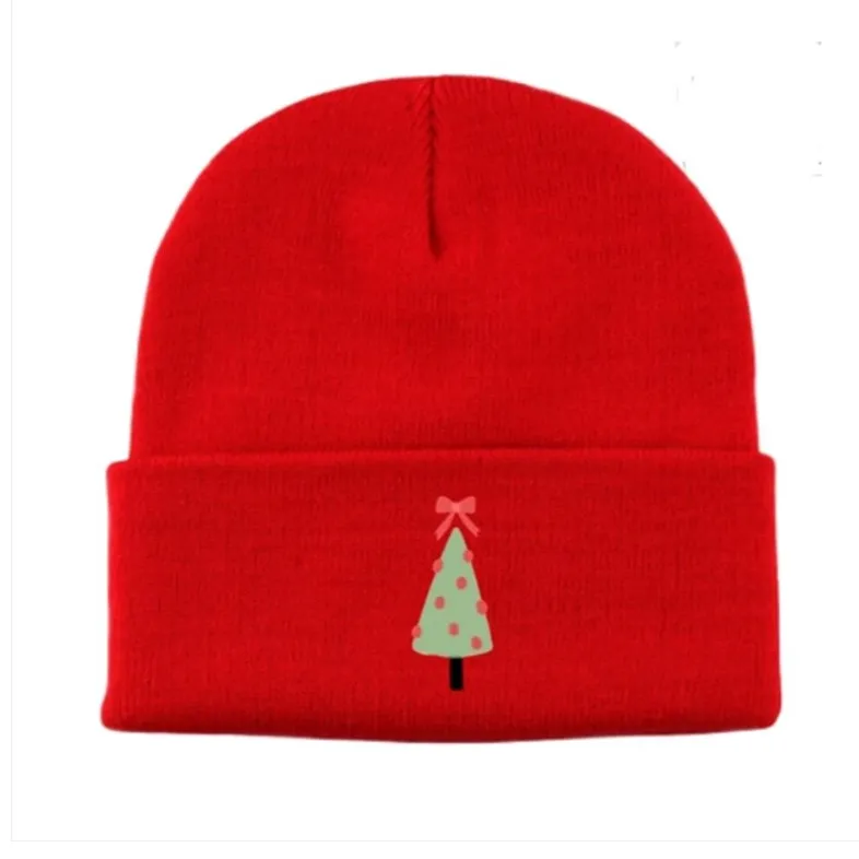Embroidered Christmas Tree Beanie-50% OFF