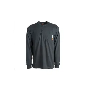 FLAME RESISTANT COTTON CORE LONG SLEEVE HENLEY WITH POCKET - 001-Black | Timberland PRO TB0A23P4