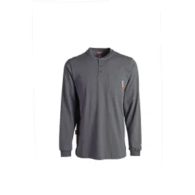 FLAME RESISTANT COTTON CORE LONG SLEEVE HENLEY WITH POCKET - 003-Charcoal | Timberland PRO TB0A23P4