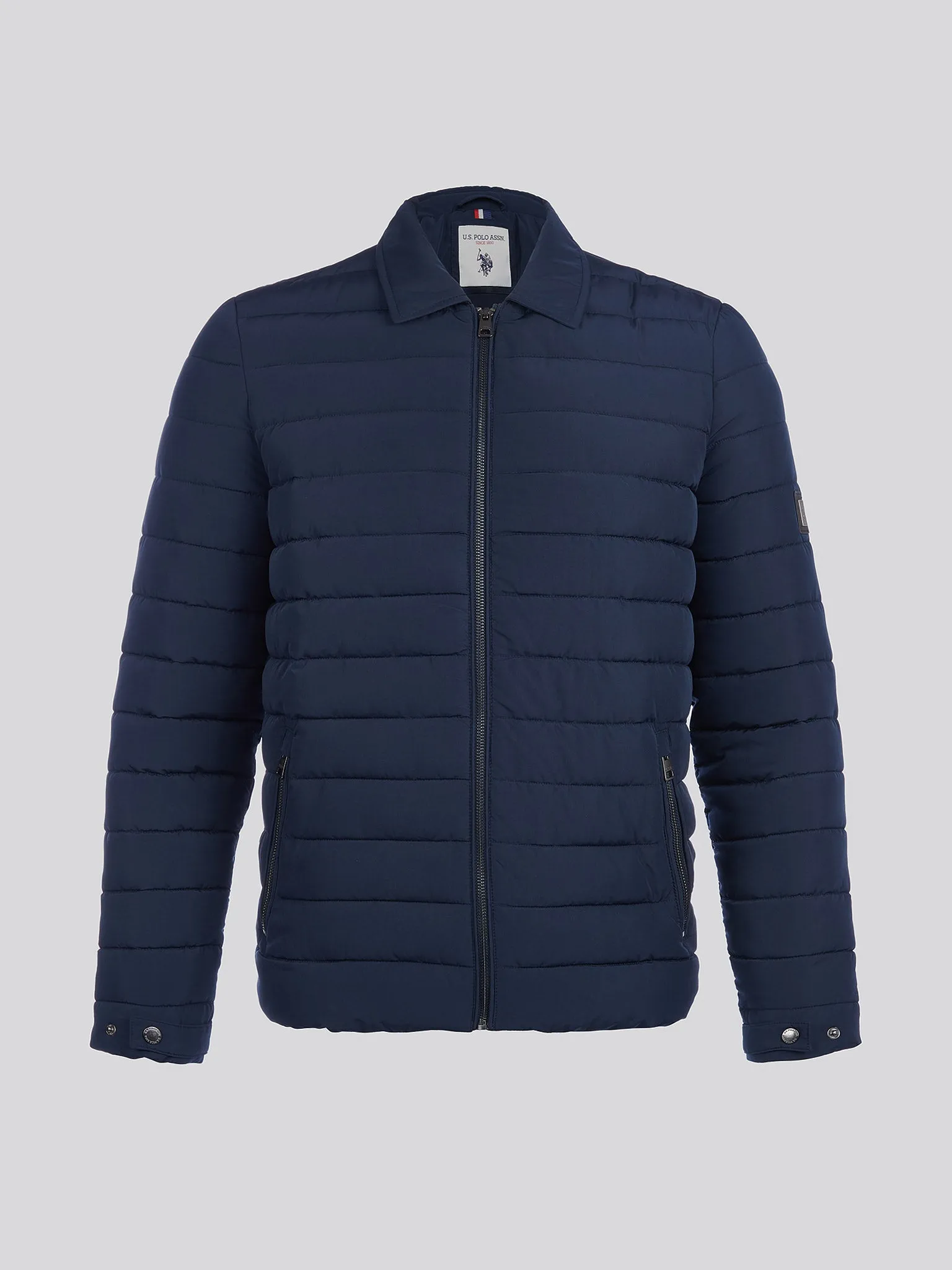 Mens Lightweight Quilted Collared Jacket in Dark Sapphire Navy