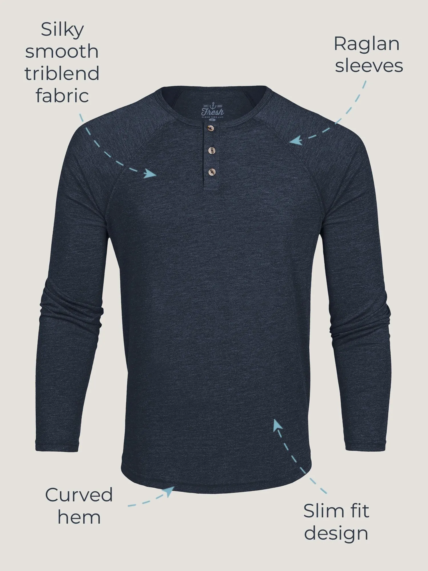 Military Slim Fit Long Sleeve Henley FINAL SALE