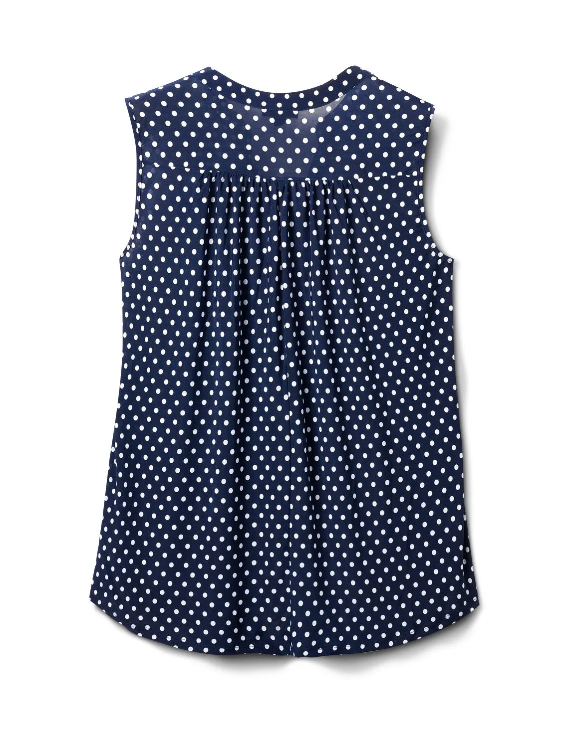Navy Dot Pintuck Popover