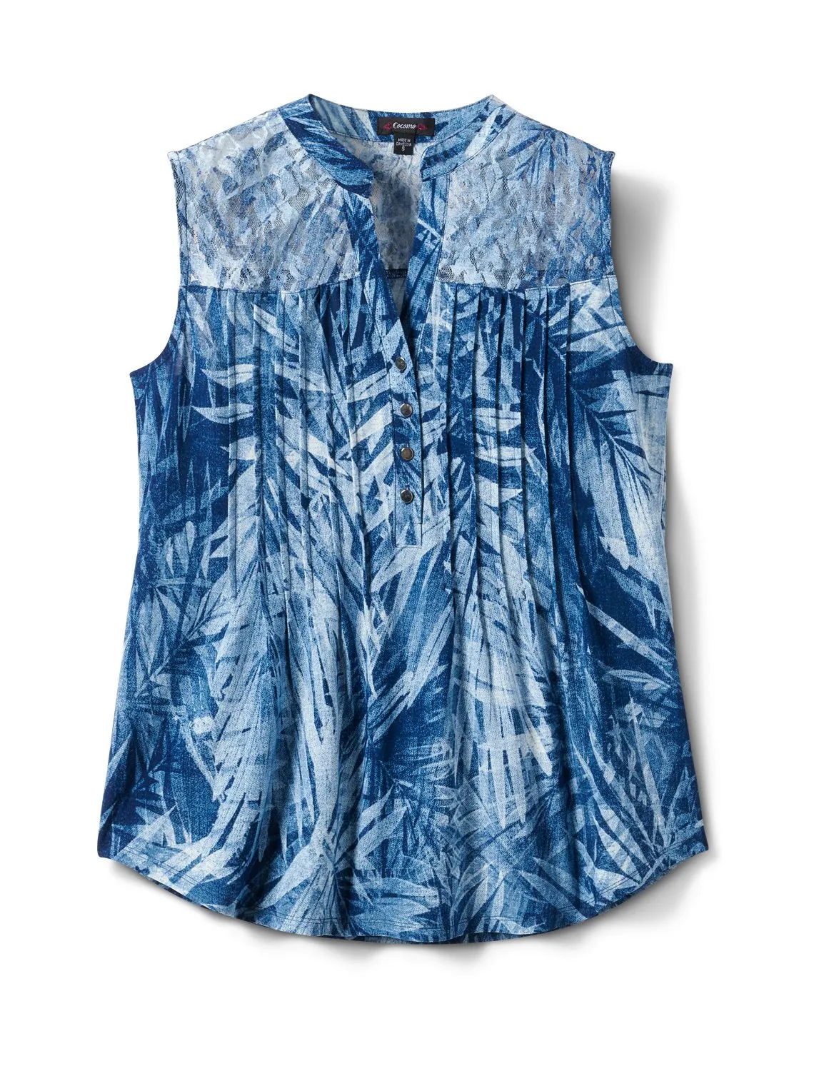 Pre-Order Lace Inset Palm Print Pintuck Popover