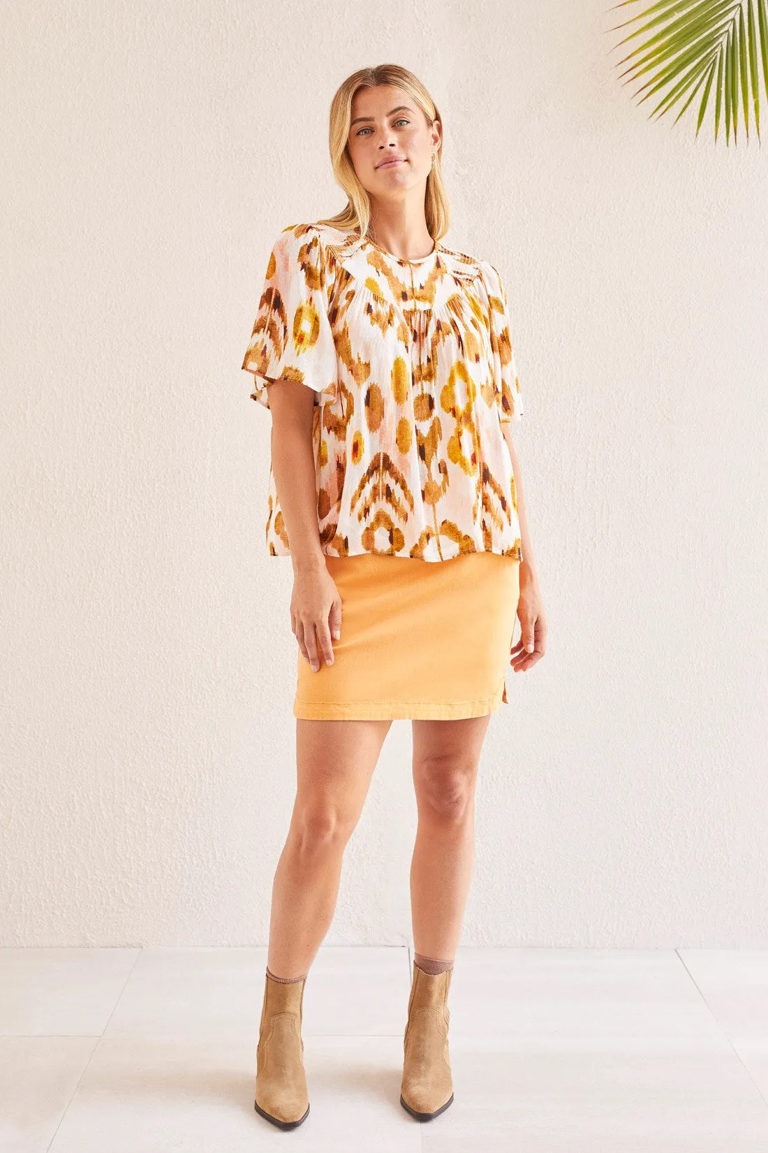 Pull On Skort - Apricot