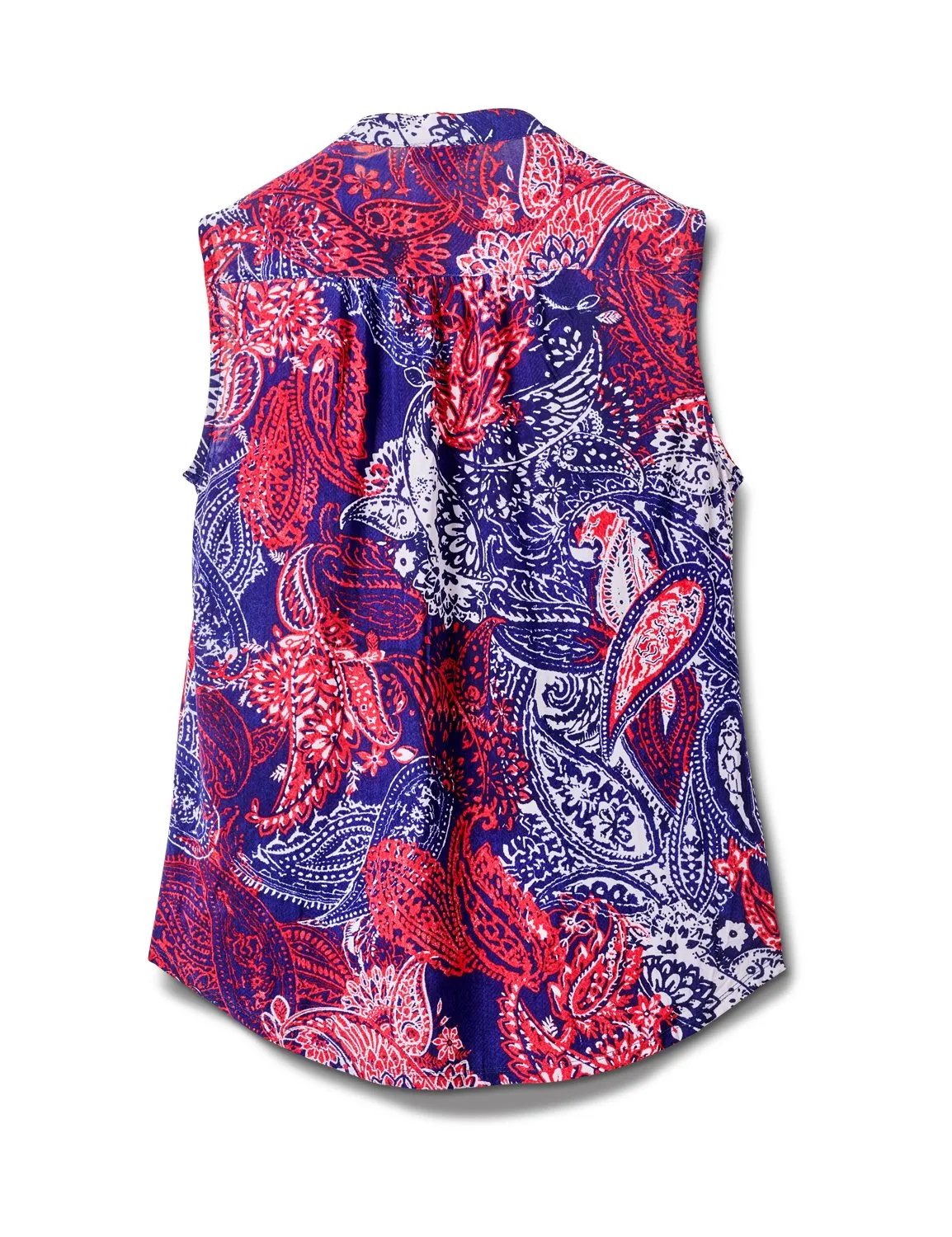 Sleeveless Paisley Pintuck Popover