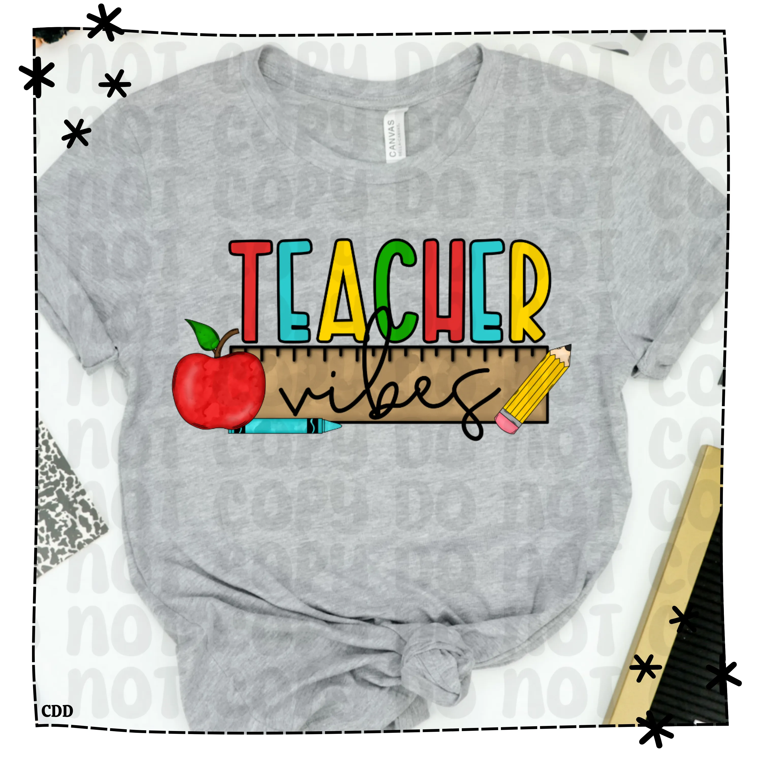 Teacher Vibes Ruler shirt
