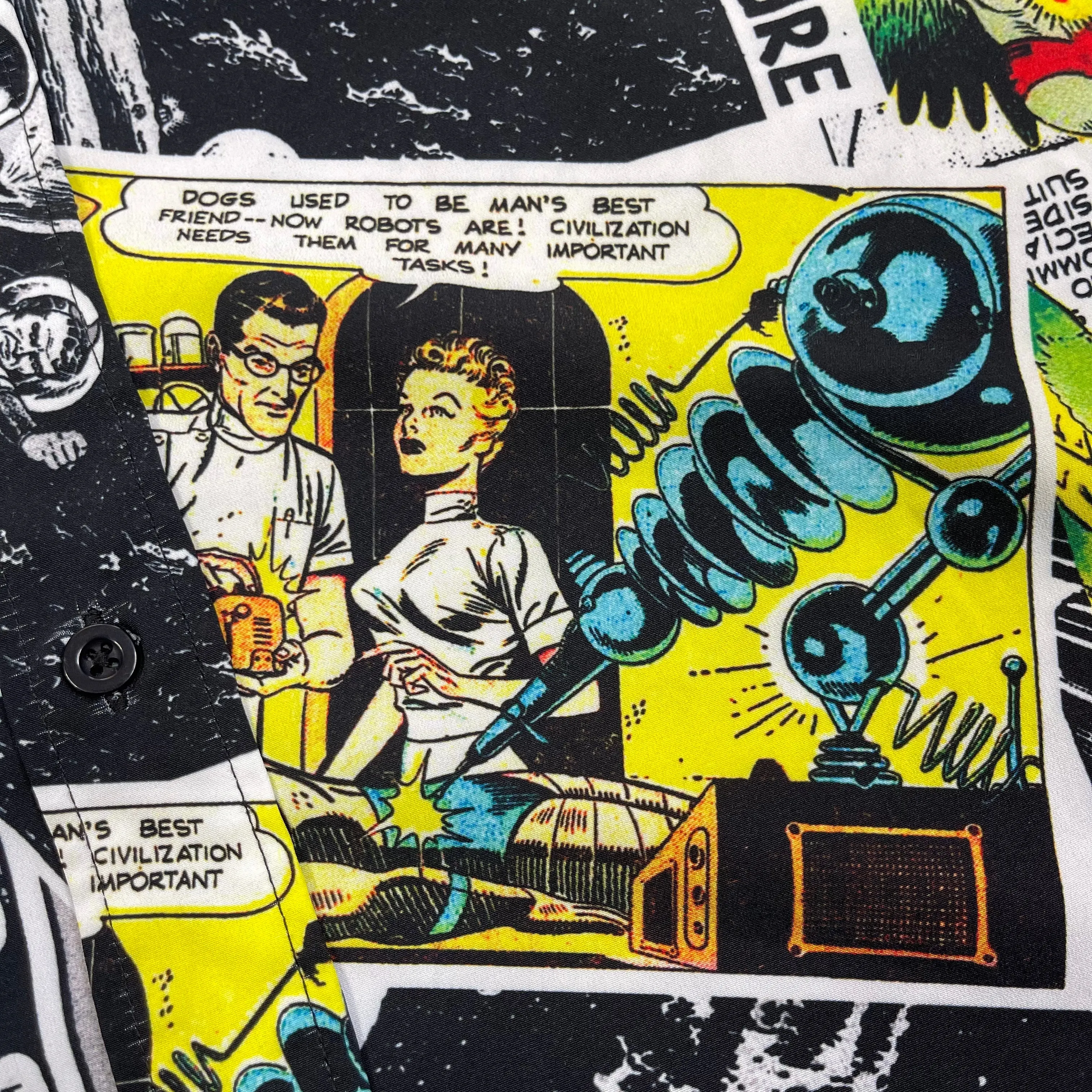 THRIFTED SPACE COMIC BUTTON-UP