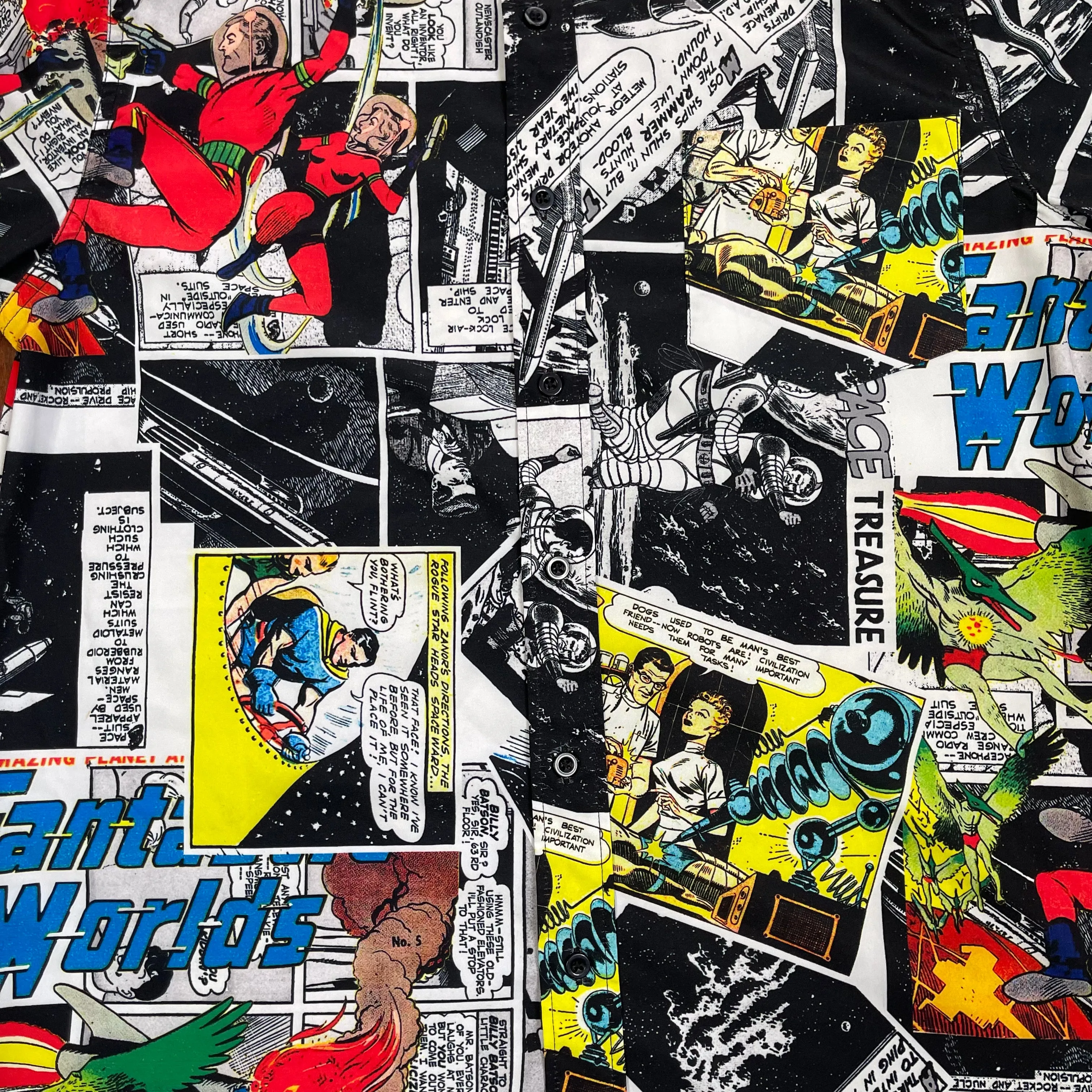 THRIFTED SPACE COMIC BUTTON-UP