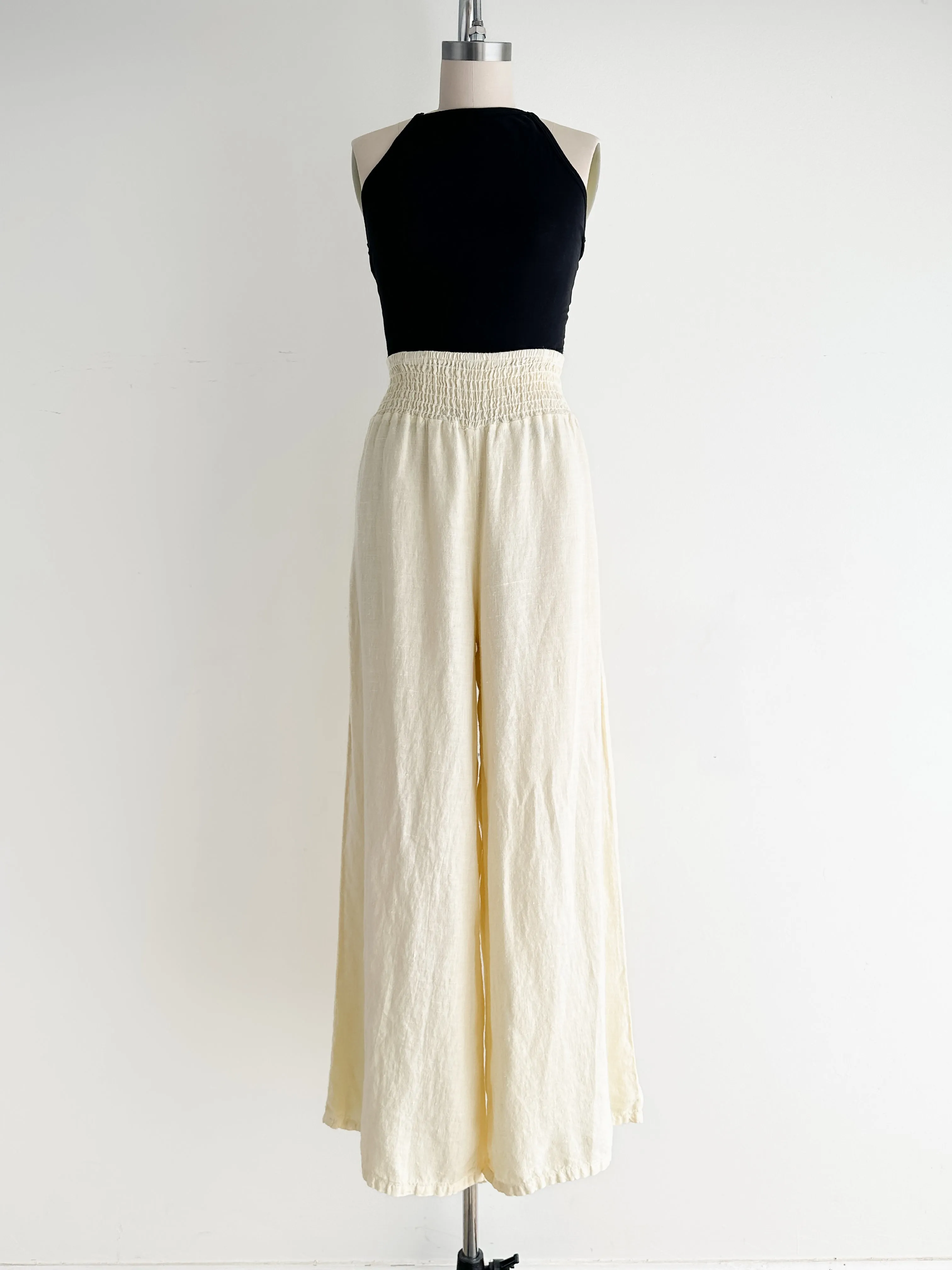 vintage chamomile linen pants (M-L)