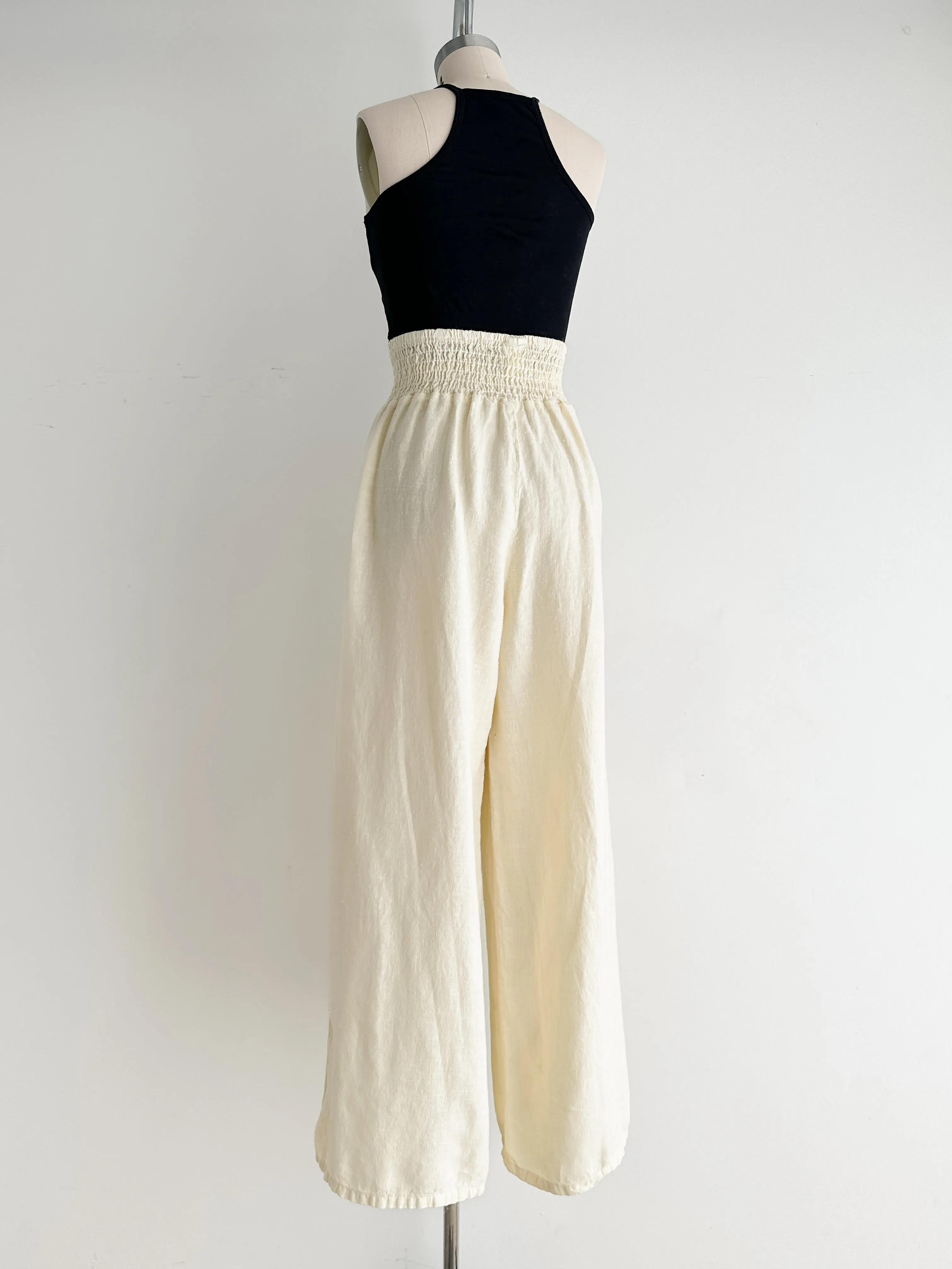 vintage chamomile linen pants (M-L)