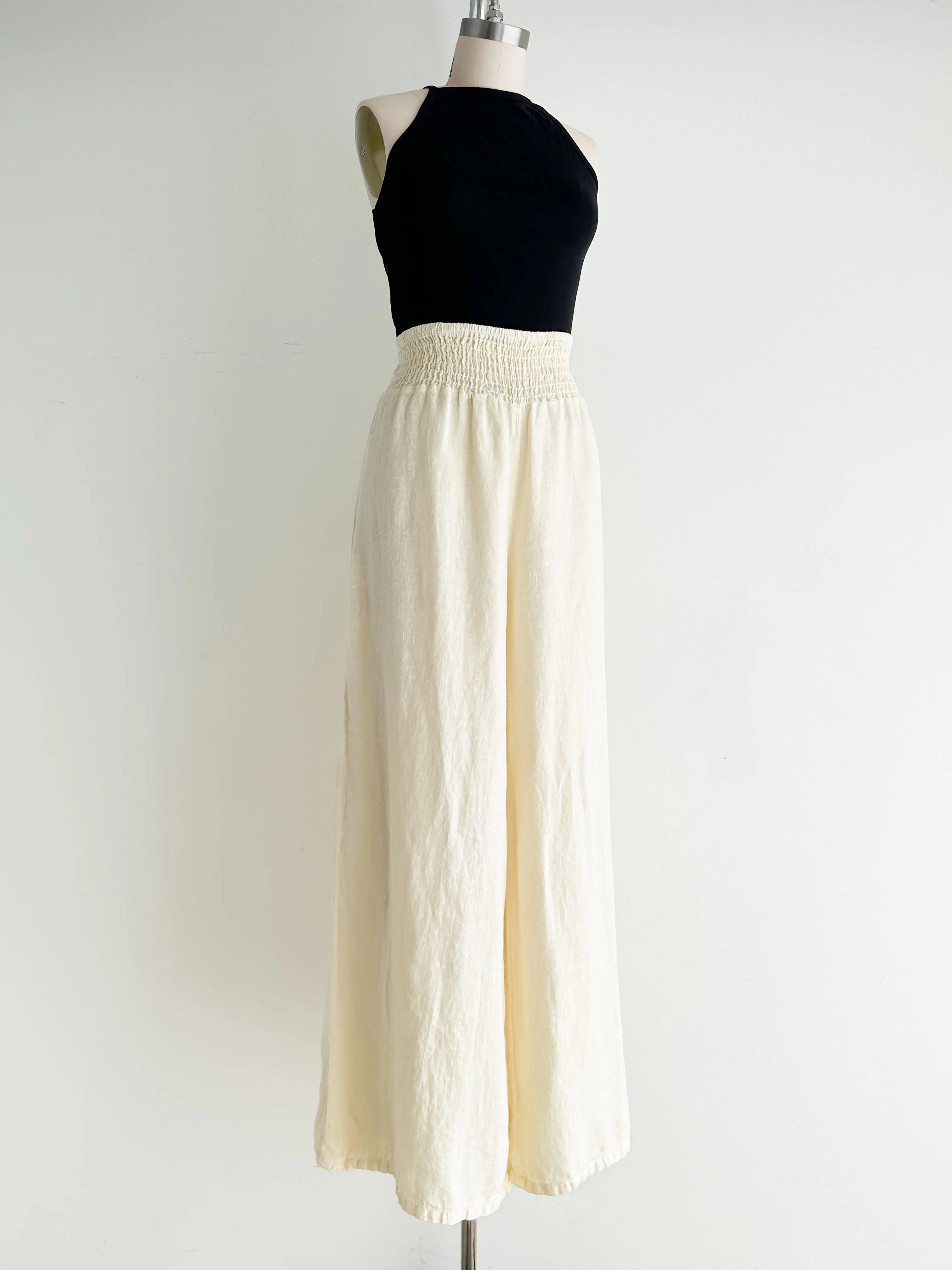 vintage chamomile linen pants (M-L)
