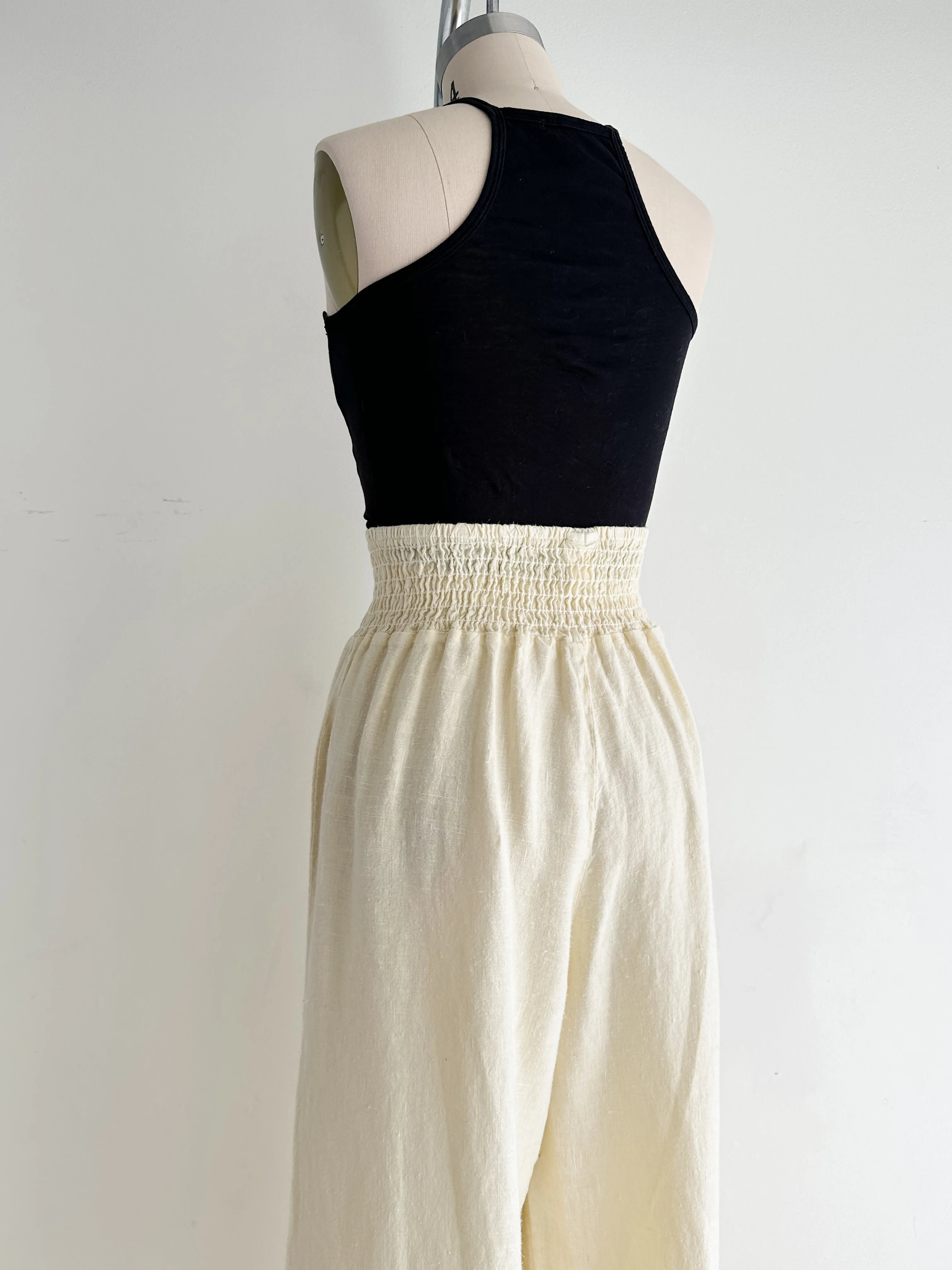 vintage chamomile linen pants (M-L)