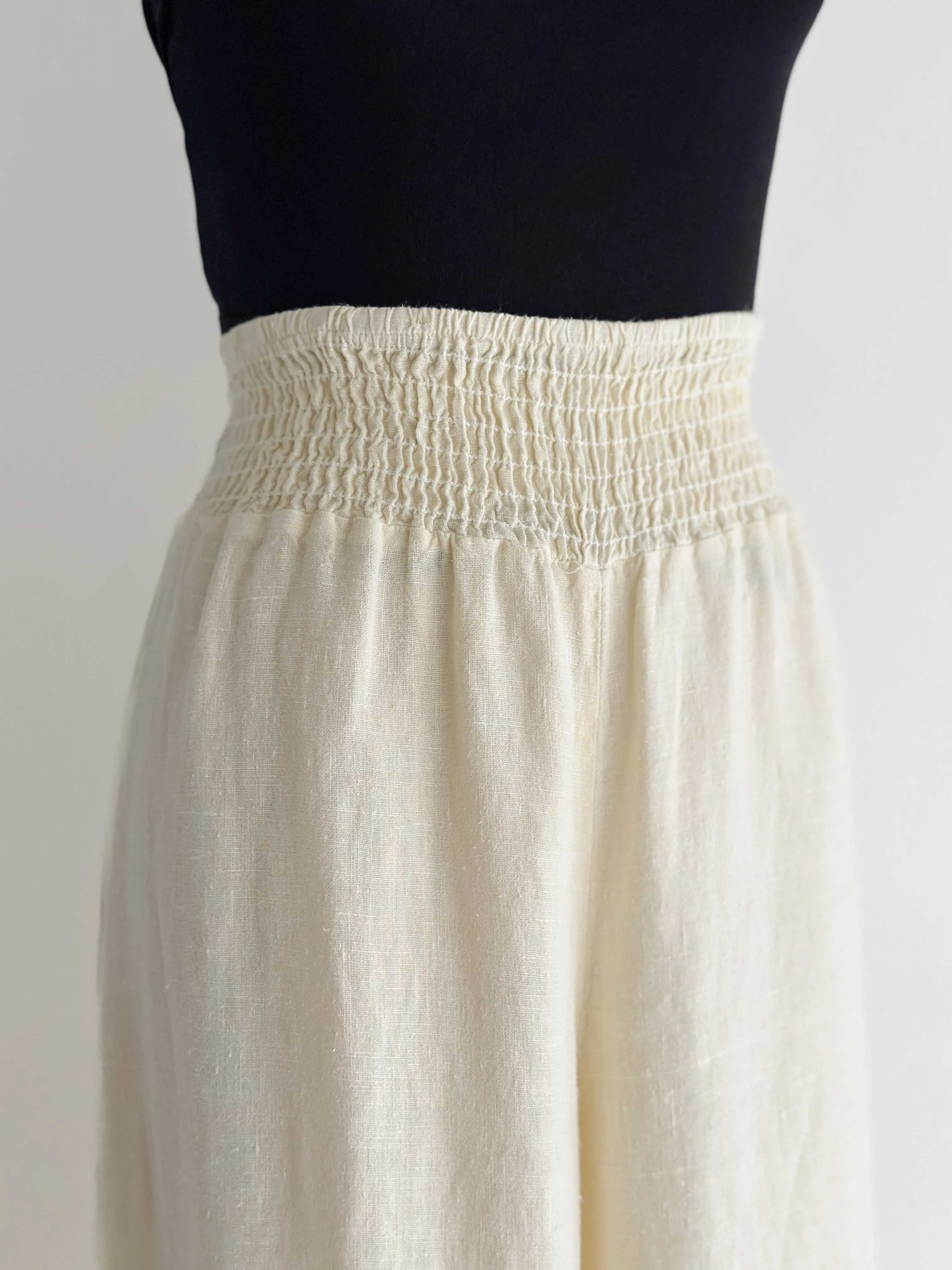 vintage chamomile linen pants (M-L)