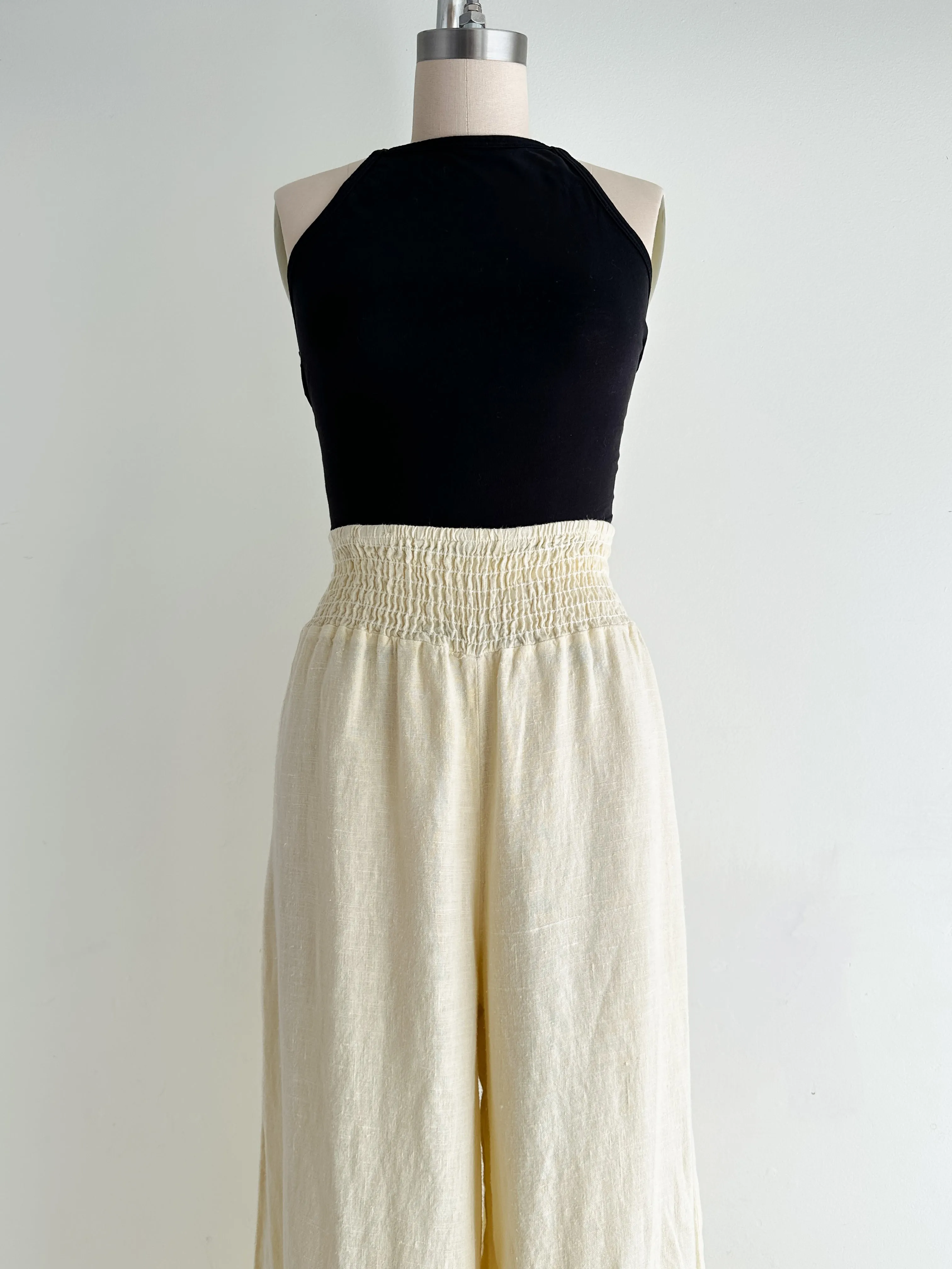 vintage chamomile linen pants (M-L)