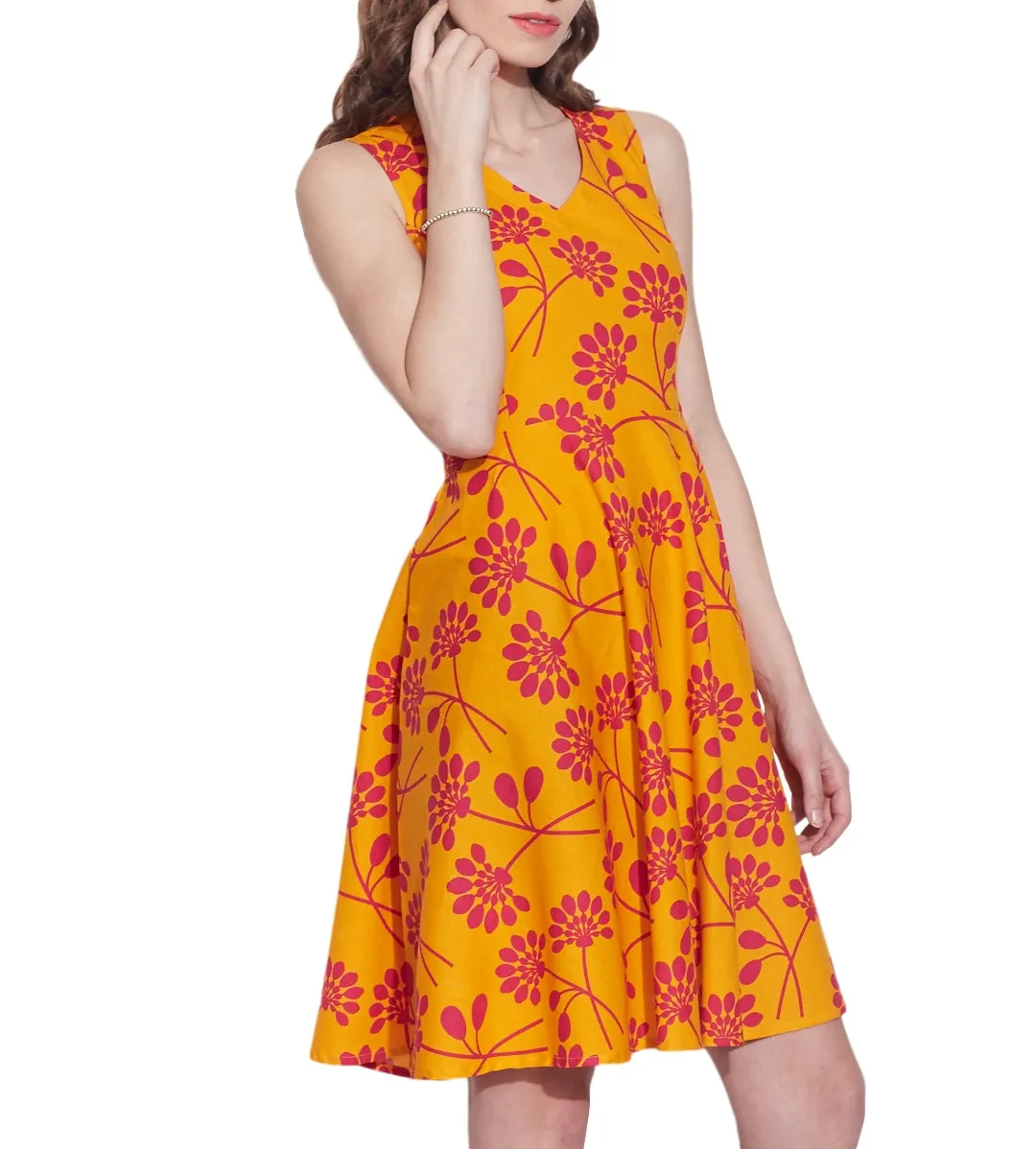 Womens Accessories Cotton Printed Dress,Machine Washable,W-CPD32-1617, Size-32 Inch